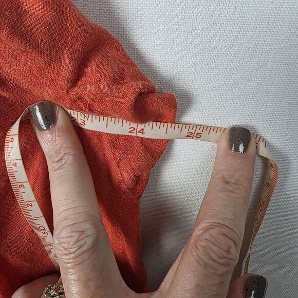 Lauren Ralph Lauren Orange/red Linen Embroidered On/off Shoulder Blouse Size 2X - Picture 4 of 5